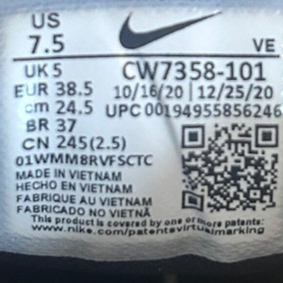 Nike -Air Zoom Pegasus 38 -Running Shoes -White/Blue -Women's - 7.5 - CW7358-101 - Picture 9 of 9